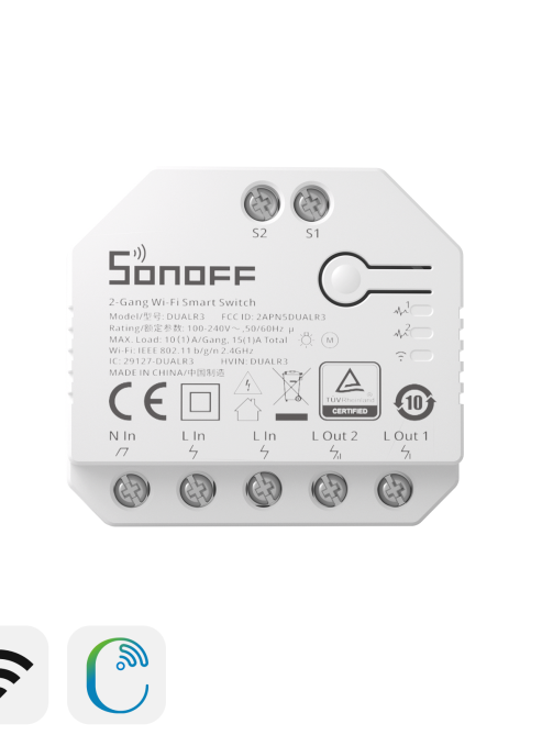 SONOFF DUALR3/DUALR3 Lite Dual Relay Two Way Power Metering Smart Switch